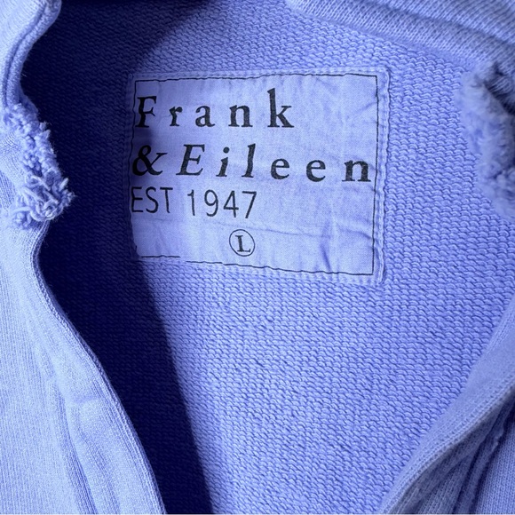 FRANK & EILEEN Classic Periwinkle Triple Fleece Patrick Popover Henley LARGE - Picture 2 of 8